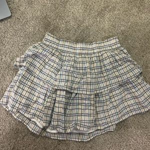 American Eagle Plaid Checkered Ruffle Skirt